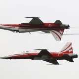 Les F-5 Tiger de la Patrouille Suisse seront les premiers aéronefs des Forces aériennes à utiliser du carburant durable (archives).